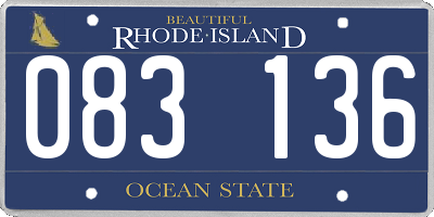 RI license plate 083136