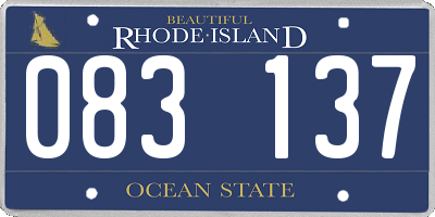 RI license plate 083137