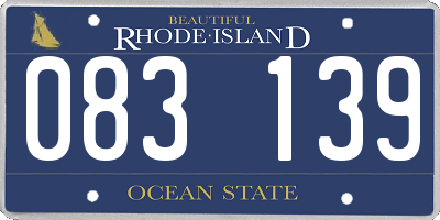 RI license plate 083139