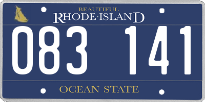 RI license plate 083141