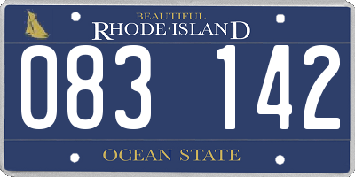 RI license plate 083142