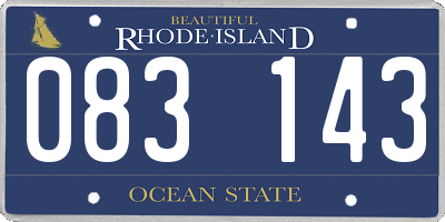 RI license plate 083143