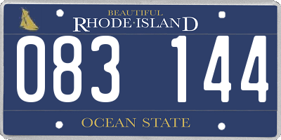 RI license plate 083144