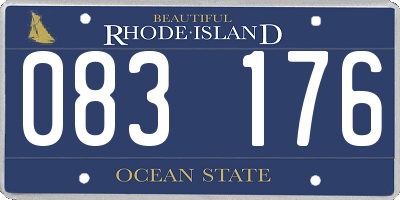 RI license plate 083176