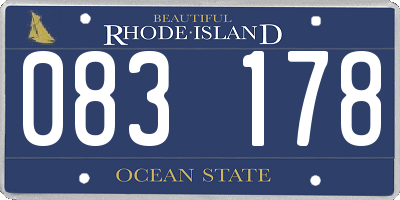 RI license plate 083178