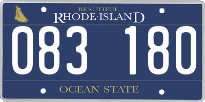 RI license plate 083180