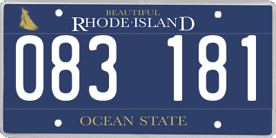 RI license plate 083181