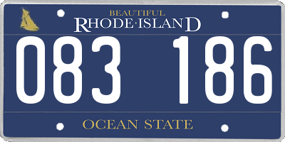 RI license plate 083186