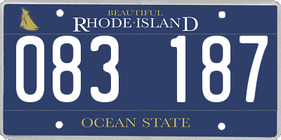 RI license plate 083187