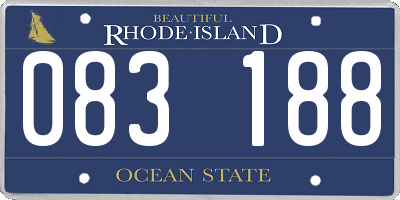 RI license plate 083188