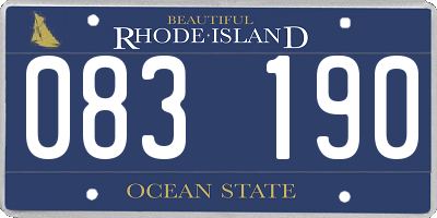RI license plate 083190