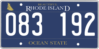 RI license plate 083192