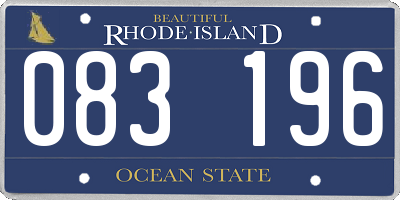 RI license plate 083196