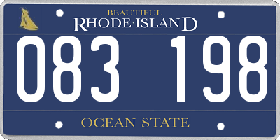 RI license plate 083198