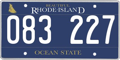 RI license plate 083227
