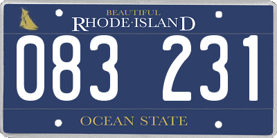 RI license plate 083231
