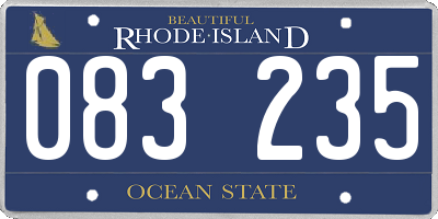 RI license plate 083235