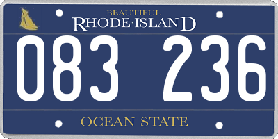 RI license plate 083236