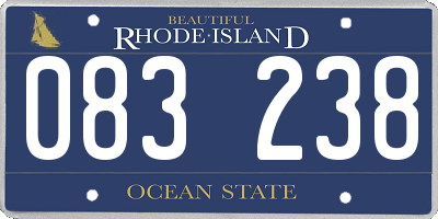 RI license plate 083238