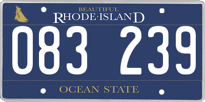 RI license plate 083239