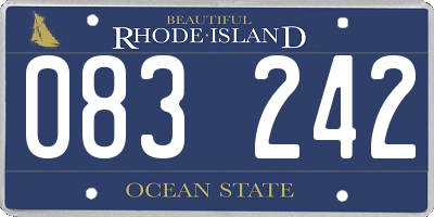 RI license plate 083242