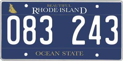RI license plate 083243