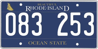 RI license plate 083253