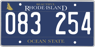 RI license plate 083254