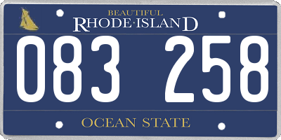 RI license plate 083258