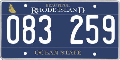 RI license plate 083259
