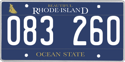 RI license plate 083260