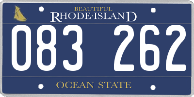 RI license plate 083262