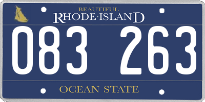 RI license plate 083263