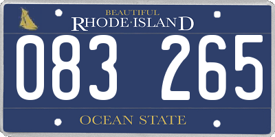 RI license plate 083265