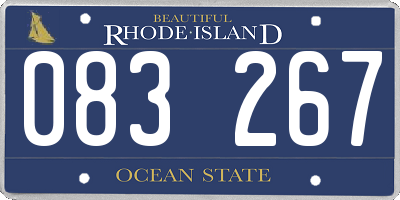 RI license plate 083267