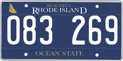RI license plate 083269