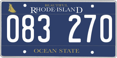 RI license plate 083270