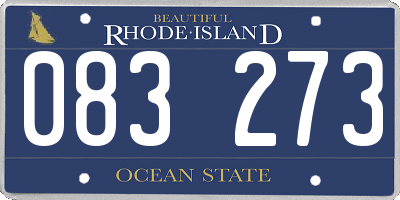RI license plate 083273