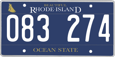 RI license plate 083274
