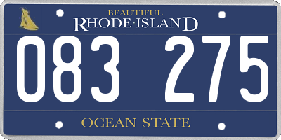 RI license plate 083275