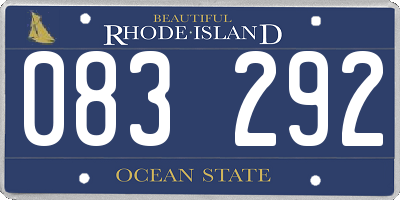 RI license plate 083292