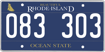 RI license plate 083303