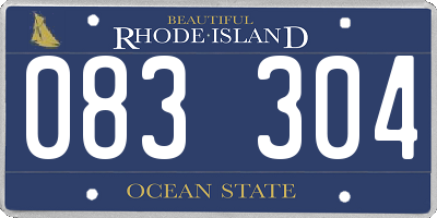RI license plate 083304