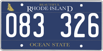 RI license plate 083326