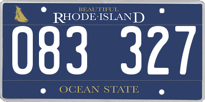 RI license plate 083327