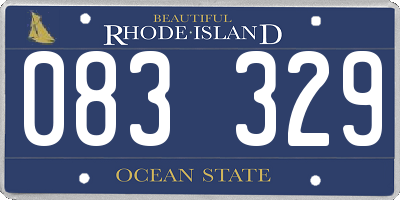 RI license plate 083329