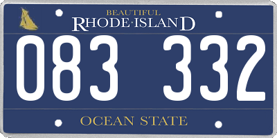 RI license plate 083332