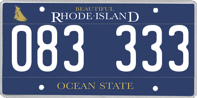 RI license plate 083333