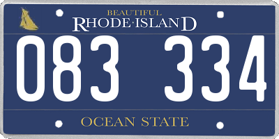 RI license plate 083334