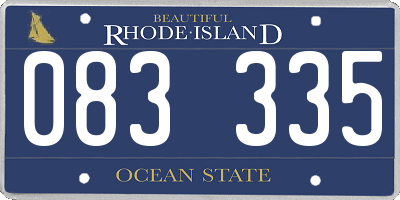 RI license plate 083335